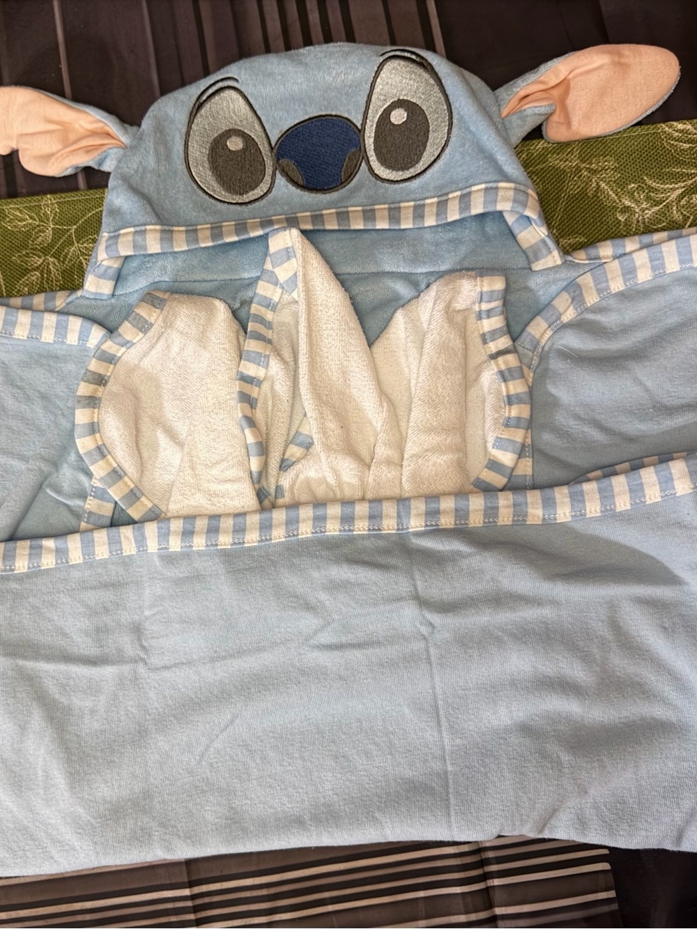 Blue Cartoon Kids towel and wash clothes- Plush Stitch-Inspired Design